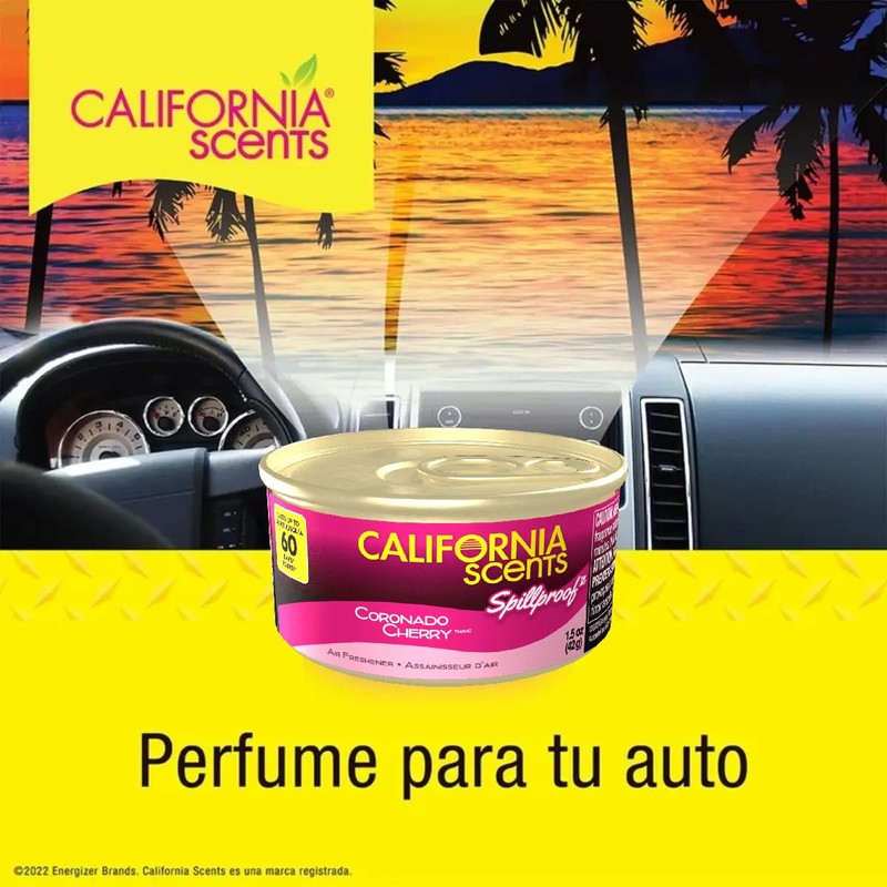 4 Pack Aromatizante Auto California Scents Cherry corcho 60 días