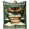 Zzkol Emotionally Attached to Fictional Dragons Flannel Throw Blanket