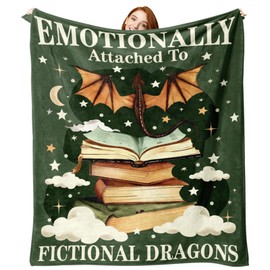 Zzkol Emotionally Attached to Fictional Dragons Flannel Throw Blanket