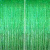 KERNOWO Tinsel Curtain, Green Glitter, Pack of 2 Party Curtains,