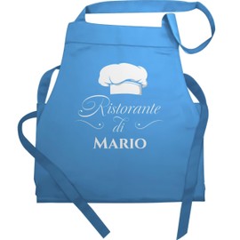 Geschenk mit Namen personalisiert by Shirtracer - Apron - Pizza Apron Adult - Ristorante di Name | Gift Pizza Accessories | Pizza Baker I Pizza Fan, 5 Light Blue