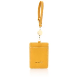 Pseg act0015 Pass Case, Commuter Pass Case, Card Case, Synthetic Leather, Reel Included, 2 Cards, Simple, Thin, Women's, Men's, Commuting to Work, School, Adults, Students, Children, yellow, One size