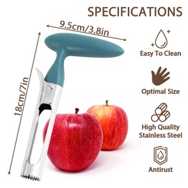 Premium Apple Corer Tool, Ultra Sharp, Stainless Steel,Easy to Use and Clean, Core Fruits with Ease,Durable Apple Corer Remover for Baking Apples & More(Green)