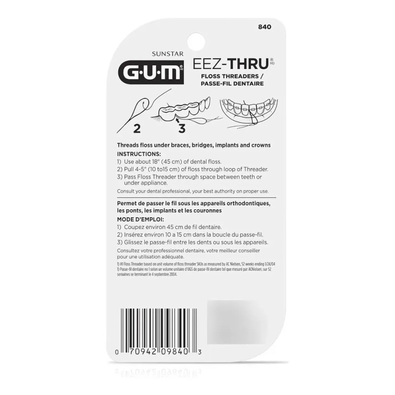Enhebradores De Hilo Dental Gum Eez-thru, Para Aparatos De O