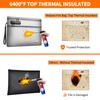 Noiposi 6400℉ Fireproof Document Bag with Lock,Dual-Zip Compartments Fireproof Money