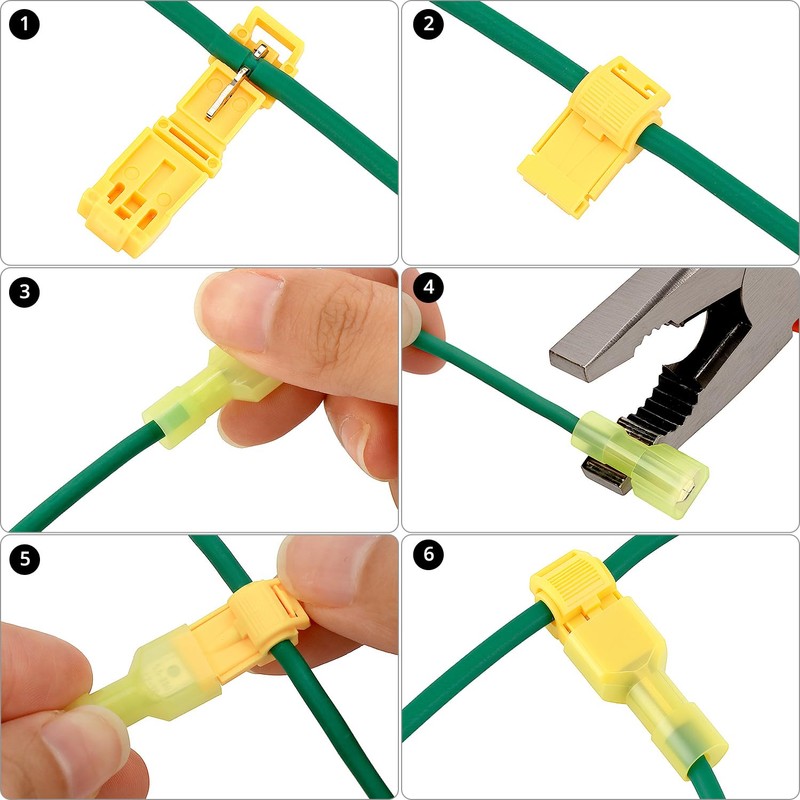 QWORK® 120pcs T-Tap Wire Terminals Kit, T-Tap Electrical Connectors, Spade