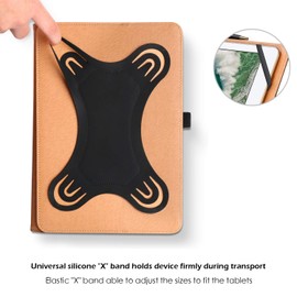 ProCase Universal Tablet Case 9"-10.1" inch, Stand Folio Tablet Case Protective Cover for 9" 9.7" 10" 10.1" Touchscreen Tablet with Multiple Viewing Angles and Pen Holder -Brown