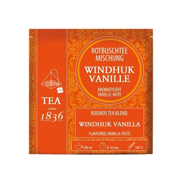 Red Bush Tea Blend Windhoek Vanilla Flavoured 50 Pyramid Bags