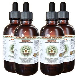 Hawaii Pharm Senna Alcohol-Free Liquid Extract, Senna (Senna Alexandrina) Pods Glycerite Natural Herbal Supplement, USA 4x4 fl.oz