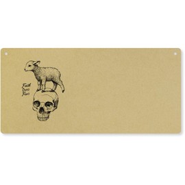 'Faith Over Fear Lamb Standing on Skull' Large Wooden Wall Plaque/Door Sign (DP00063861)