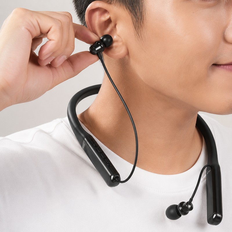 Wireless Neckband Headphones with Microphone – 80-Hour Battery Life and