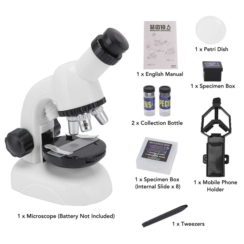 Kids Microscope Science Kit HD Magnifying Glass Student Biological Microscope