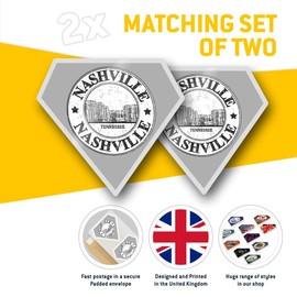 2 x Diamond Vinyl Stickers 7.5 cm Nashville Tennessee United States USA 40054