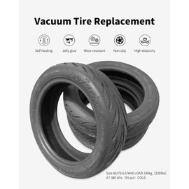 60/70-6.5 Tubeless Tire for Segway Ninebot Max G30P/G30LP Scooter Anti Slip Front Rear Vacuum Outer Tire, Compatible with F2/F2 Pro 10 inch 10x2.50 Tyre Original Accessories (60/70-6.5 Tire 1pc)