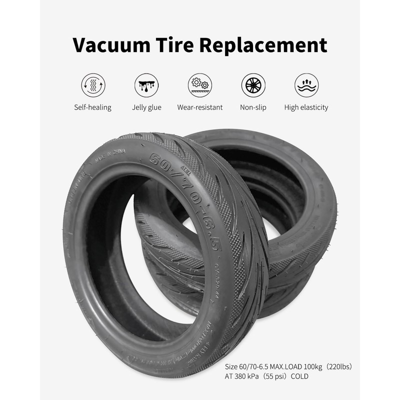 60/70-6.5 Tubeless Tire for Segway Ninebot Max G30P/G30LP Scooter Anti