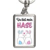 Du bist mein Rabbit Keyring in Blue A Beautiful Keyring