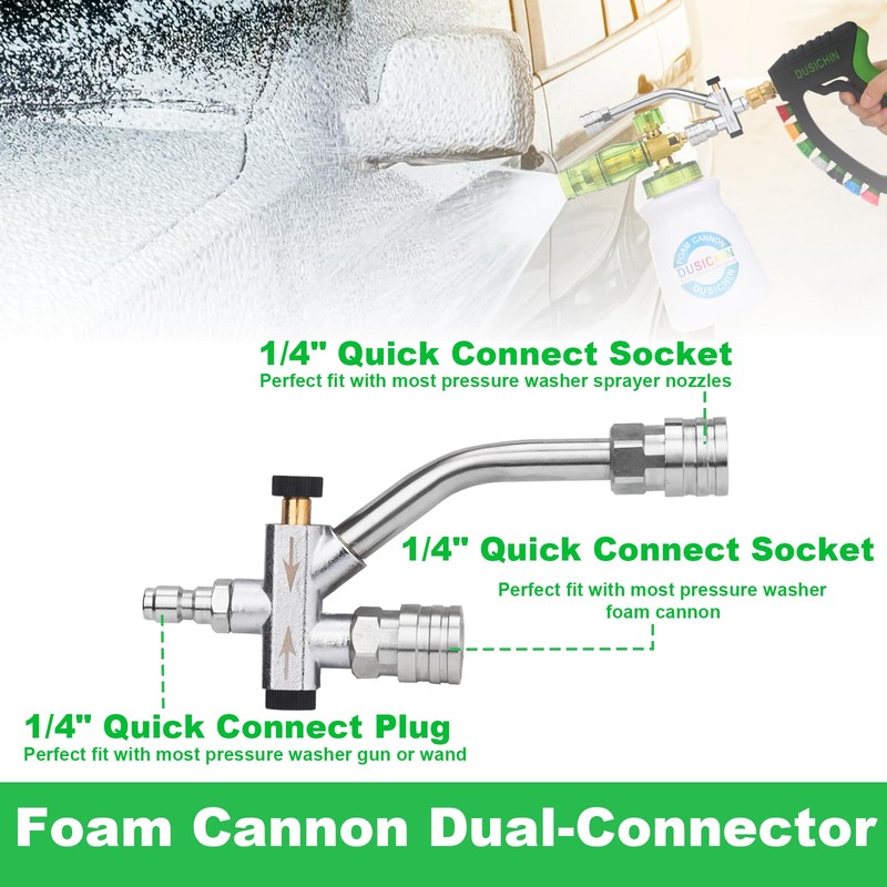 DUSICHIN Foam Cannon Pressure Washer Gun Kit 4000 PSI Double