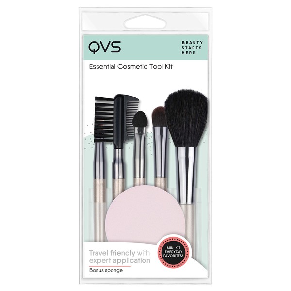 Qvs Five Piece Essential Cosmetic Brush Kit, 1.4 Ounce