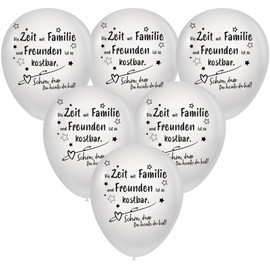 10 Balloons Sayings Time with Family - Precious Time. Festive Balloons for Birthday, Family, Birth, Christening as Decoration
