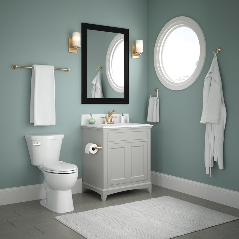 Delta Mylan 4-Piece Bathroom Set Champagne Bronze 18" Towel Rack,