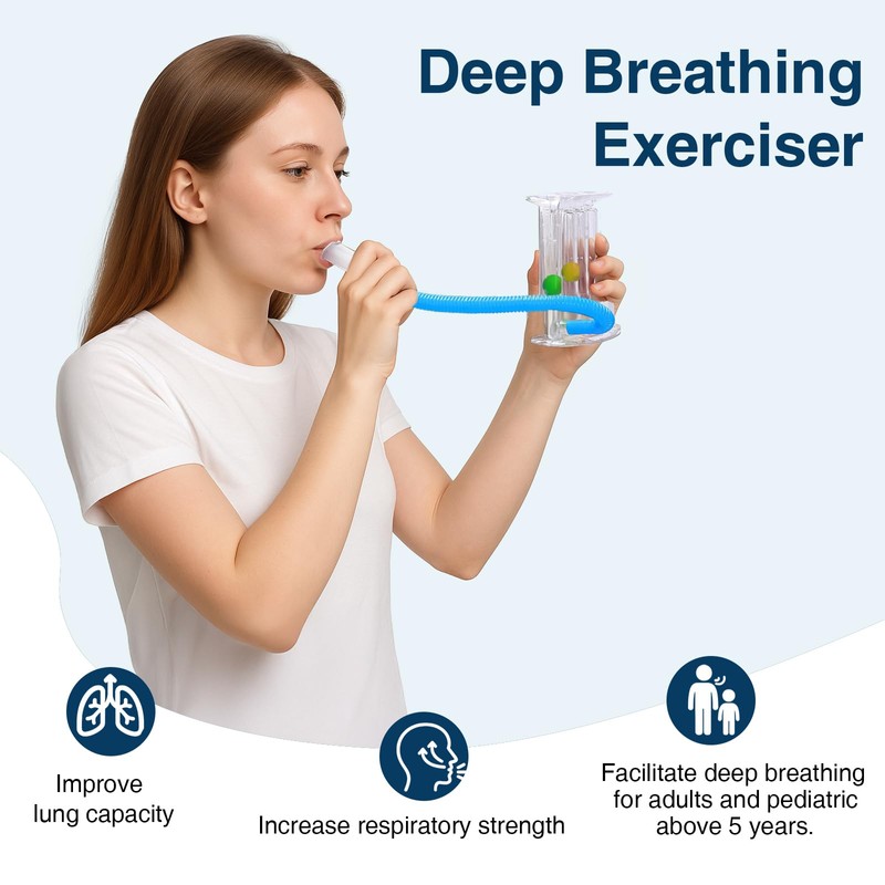Incentive Spirometer-Lung Trainer,Breathing Trainer,Adult Breathing Exercise Device for Lungs