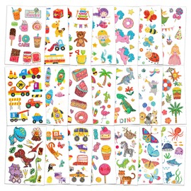 Acevegue 56 Sheets of Children's Tattoos, 560+ Skin-Friendly Children's Tattoos, Temporary Waterproof Tattoos, Girls Boys, Fake Tattoos, Gifts, Birthday Decoration, Party Decoration