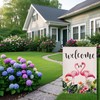 Flamingo Welcome Garden Flag 12.5x18 Inch Double Sided Outside, Spring