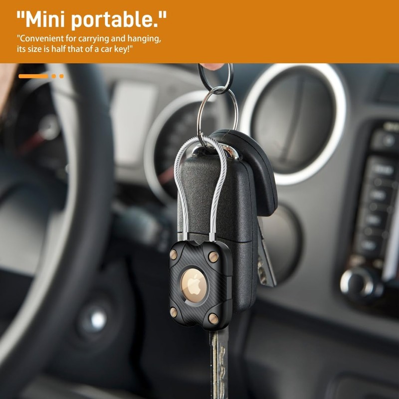 AirTag Holder Waterproof,AirTag Waterproof Case with Wire Cable for Luggage,Keys,Backpack
