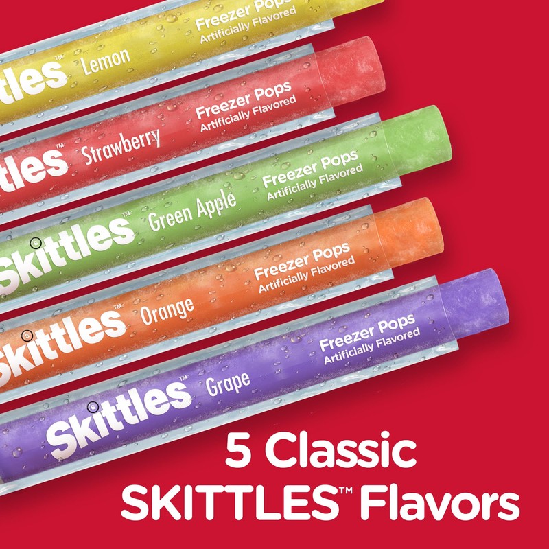 Skittles Fat Free Freezer Bars, Assorted Flavors, 2 Oz Bars,