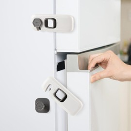 Airydar 6 Pack Childproof Fridge Locks, Child Safety Cupboard Locks, No Tools or Drilling Needed, Baby Safety Locks for Kitchen Cabinets, Appliances, Wardrobes, Refrigerator and Oven (Grey)