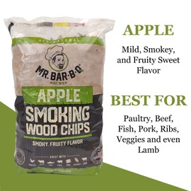 Wood Smoker Chips Bundle of 3 Flavors - Apple, Mesquite & Hickory Wood Chips by Mr. Bar-B-Q, Can be Used on Gas & Charcoal Grill, Variety of Flavors for Smokers, Grilling, BBQ, Camping(3 x 1.6 Lb Bag)