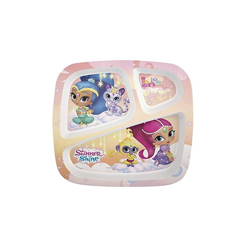 Unique Shimmer and Shine Bundle includes 3-section Kids 8" Melamine