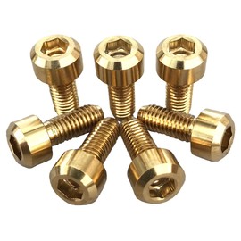 RENPA Titanium Alloy Tank Cap Bolt for Kawasaki 7 Hole Bolt Type Only (Gold Color)