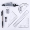 8-Piece Geometry Set Compass Geometry Kit Including Protractor Compass Pencil