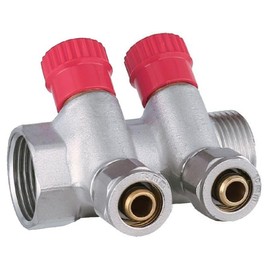AQUA HEATING Hot Water Distributor Water Distributor Hot Water Drinking Water Heating Industrial Water Connection Distributor 1 Inch x 16 mm PEX 2 Circles
