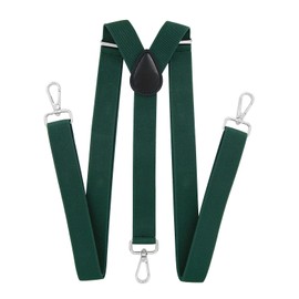 axy Men's Braces with 3 Robust Lobster Clasps, 2.5 cm Wide, Y-Shape, Fully Adjustable, Green