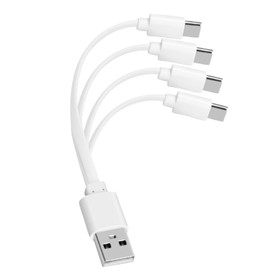 volkate USB to USB C 2A Fast Charging Cable 1 Pack, 4 in 1 USB A to Type C Charger Cord for AA Batteries, AAA Batteries, C Batteries, D Batteries, 9V Batteries Only