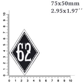 EXPRESS-STICKEREI Biker Patches 62 MC Motorcycle Club Sew-On Biker Rank Patch Motorcycle Club Sticker for All Fabrics Application 75 x 50 mm – 1 Piece