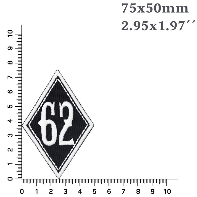 EXPRESS-STICKEREI Biker Patches 62 MC Motorcycle Club Sew-On Biker Rank