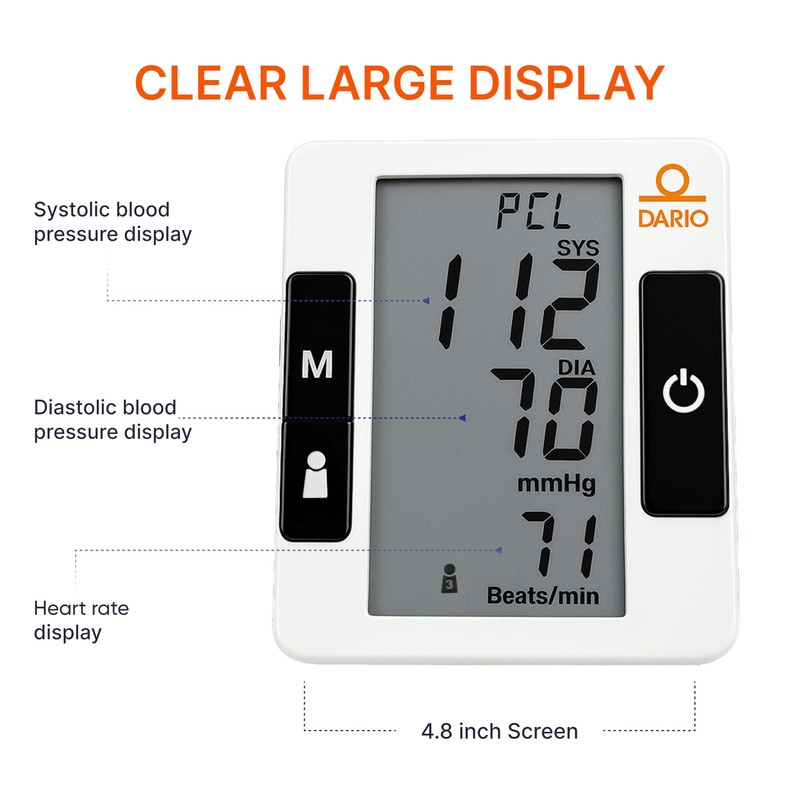 Dario Premium Blood Pressure Monitor for Home Use – Smart,