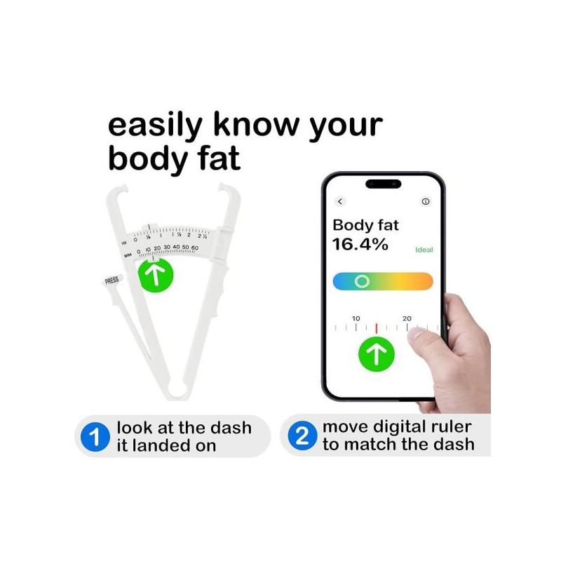 체지방 캘 , 앱이 있는 측정 장치 Body Fat Caliper