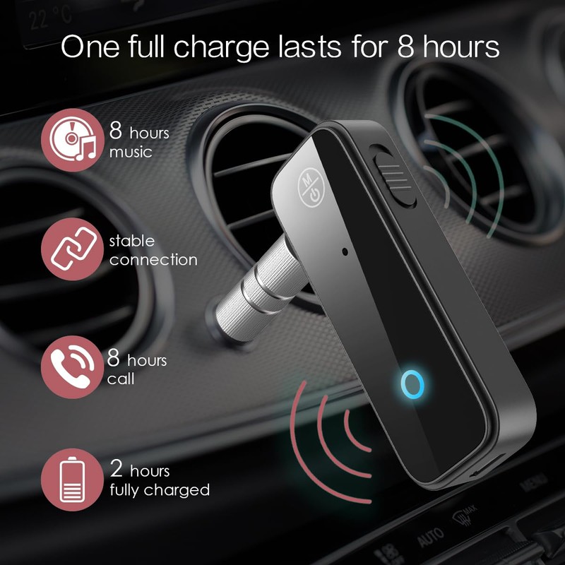 LOFICOPER Bluetooth Aux Adapter for Car, 2 in 1 Wireless