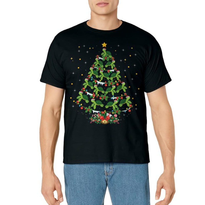 Sea Turtles Lover Xmas Gift Sea Turtle Christmas Tree T-Shirt