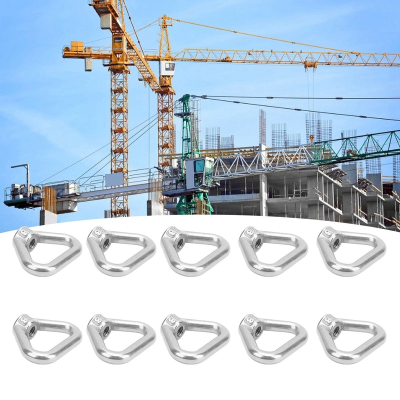 10pcs Silver Screw Nut 304 Stainless Steel Triangle Ring Nut