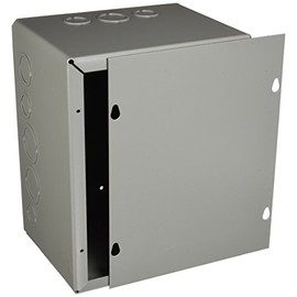 Wiegmann SC081006 SC-Series NEMA 1 Screw Cover Wallmount Pull Box with Knockouts, Painted Steel, 10" x 8" x 6"