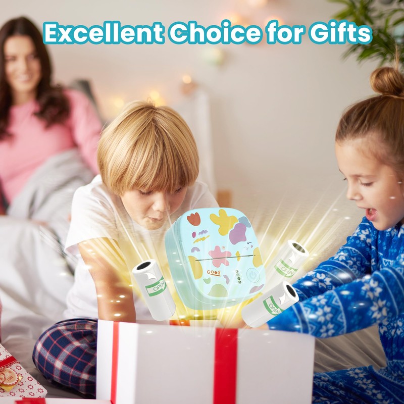 XenGro Mini Portable Sticker Printer, Mini Thermal Printer with 3