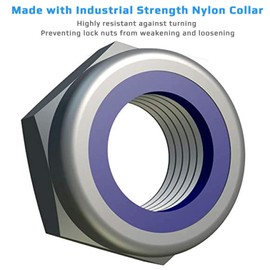 M14 Self-Locking Nuts (Pack of 10) Stainless Steel Hexagonal Stop Nuts Clamping Nuts Self-Locking Nuts for Bolts / Screws - Closure DIN 985 ISO 10511 14 mm