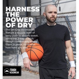 Tough Headwear Sports Wristbands - Arm Bands, Wrist Band, Wrist Bands for Men & Women - Sweat Band for Wrists - Tennis Baseball Football Wristbands