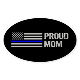 CafePress Police: Proud Mom Oval Car Bumper Sticker