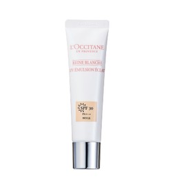 L'Occitane SPF30/PA+++ Reine Blanche Bright Ning UV Emulsion, Beige, 1.1 fl oz (30 ml)